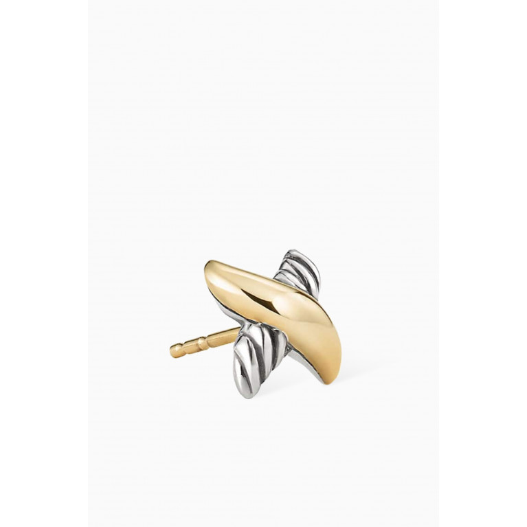 David Yurman - Petite X Stud Earrings with 18kt Yellow Gold