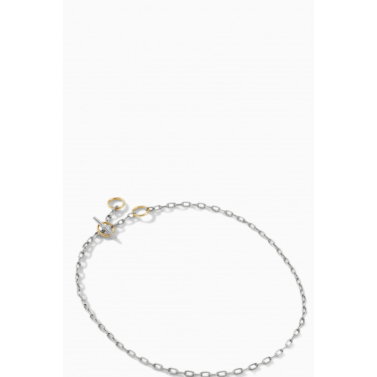 David Yurman - DY Madison® Three Ring Chain Necklace with 18kt Yellow Gold