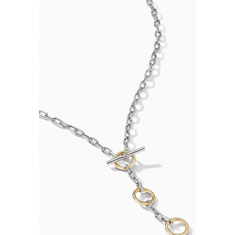 David Yurman - DY Madison® Three Ring Chain Necklace with 18kt Yellow Gold