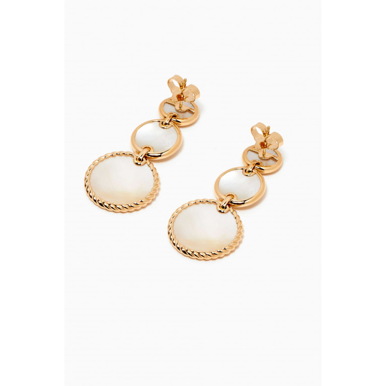 David Yurman - DY Elements® Mother of Pearl Triple Drop Earrings in 18kt Yellow Gold