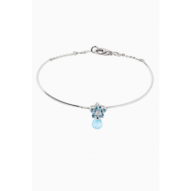 Baby Fitaihi - Roses Blue Sapphire Bracelet with Diamond in 18kt White Gold