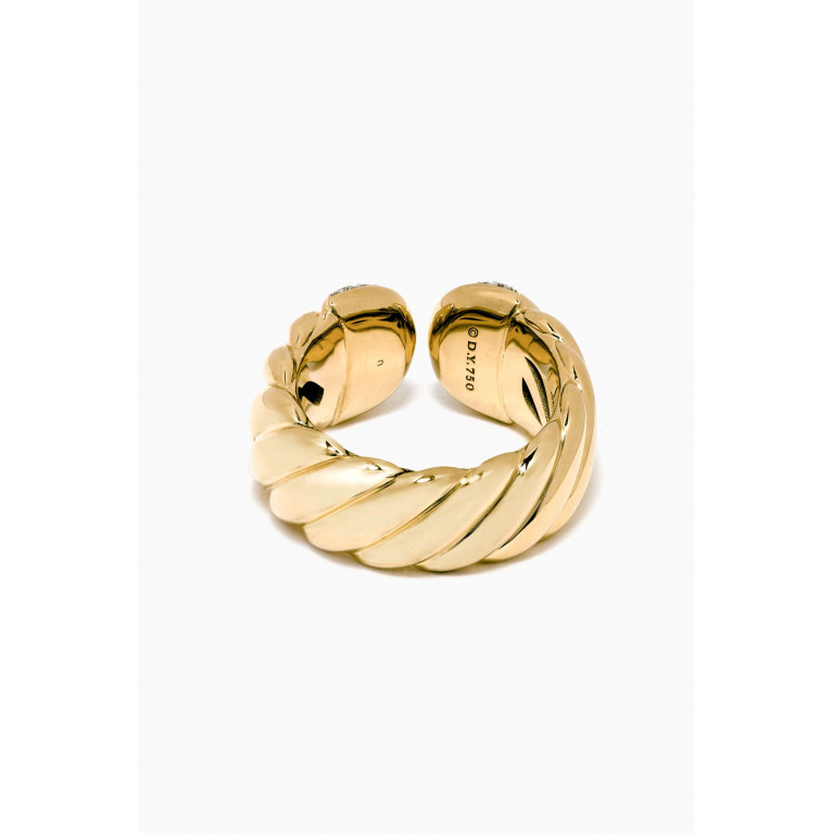 David Yurman - Sculpted Cable Diamond Ring in 18kt Yellow Gold