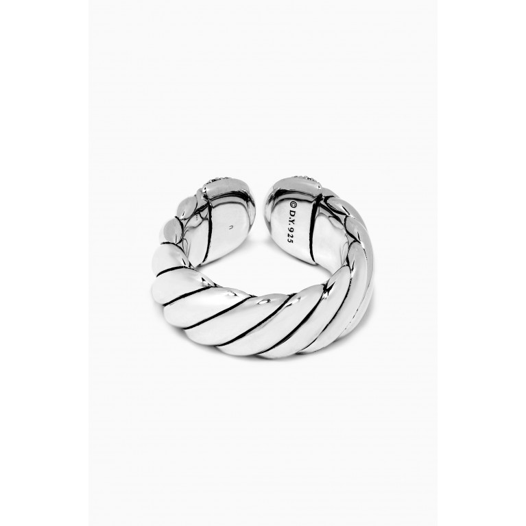 David Yurman - Sculpted Cable Diamond Ring in Sterling Silver