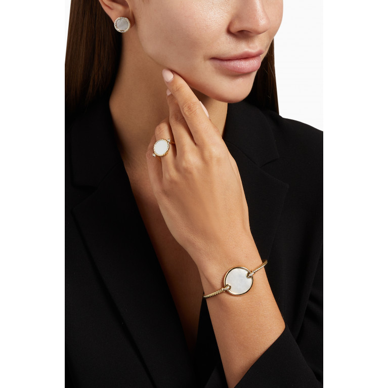 David Yurman - DY Elements® Bracelet with Mother of Pearl & Pavé Diamonds in 18kt Yellow Gold