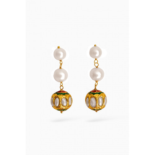 The Jewels Jar - Huda Pearl Earrings in 18kt Gold-plated Sterling Silver