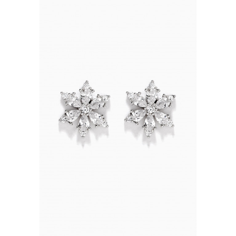 Belle Snowflake Earrings in Sterling Silver