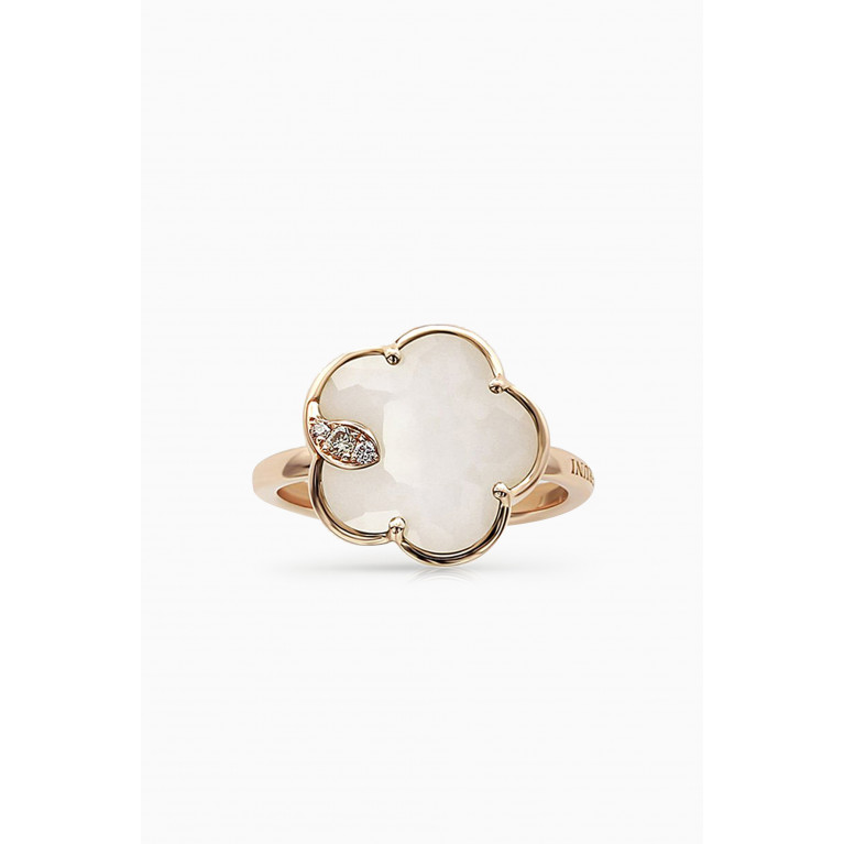 Pasquale Bruni - Petit Joli Diamond Ring with White Agate in 18kt Rose Gold