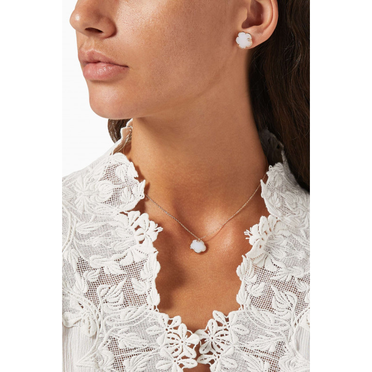 Pasquale Bruni - Petit Joli Diamond Necklace with White Agate in 18kt Rose Gold