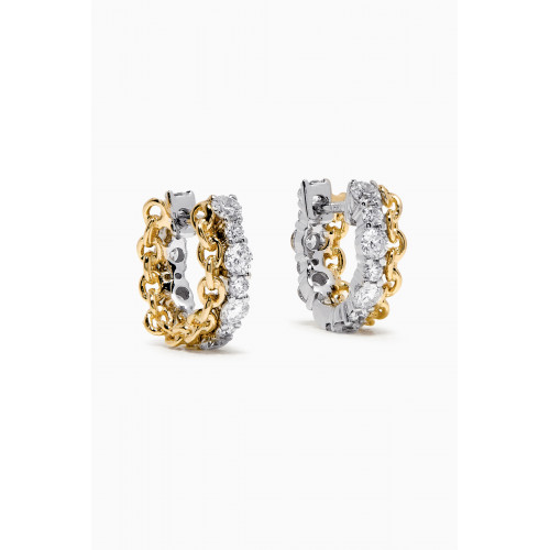 Gafla - Salasil Hoop Earrings with Diamonds in 18kt Yellow Gold, Small