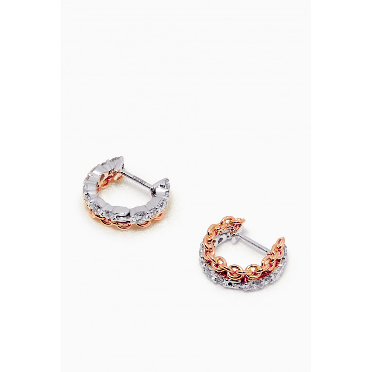 Gafla - Salasil Hoop Earrings with Diamonds in 18kt Rose Gold, Small