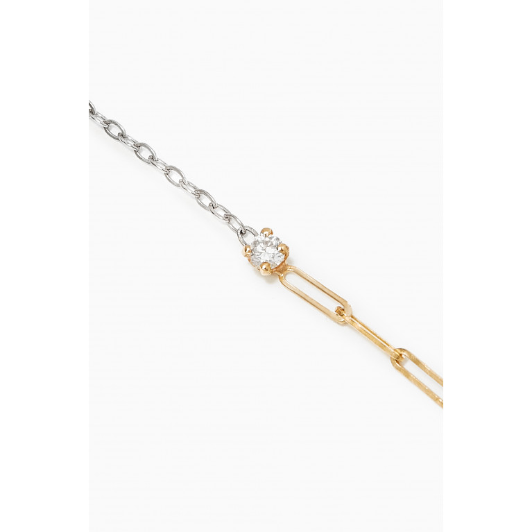 Yvonne Leon - Les Solitaires Bracelet with Round Diamond in 18kt Yellow & White Gold Silver