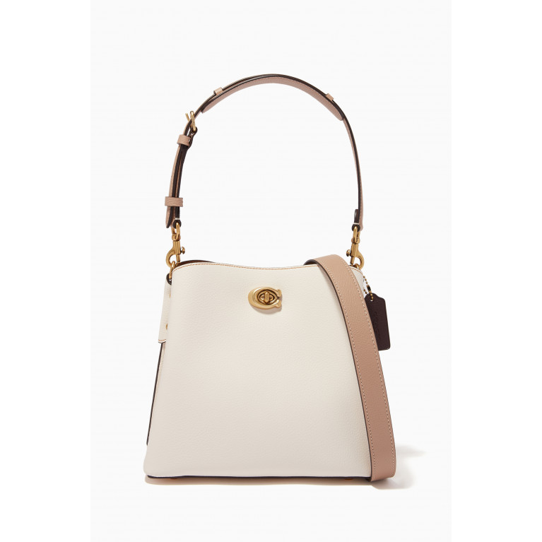 Coach - Willow Bucket Bag in Colour-block Leather White