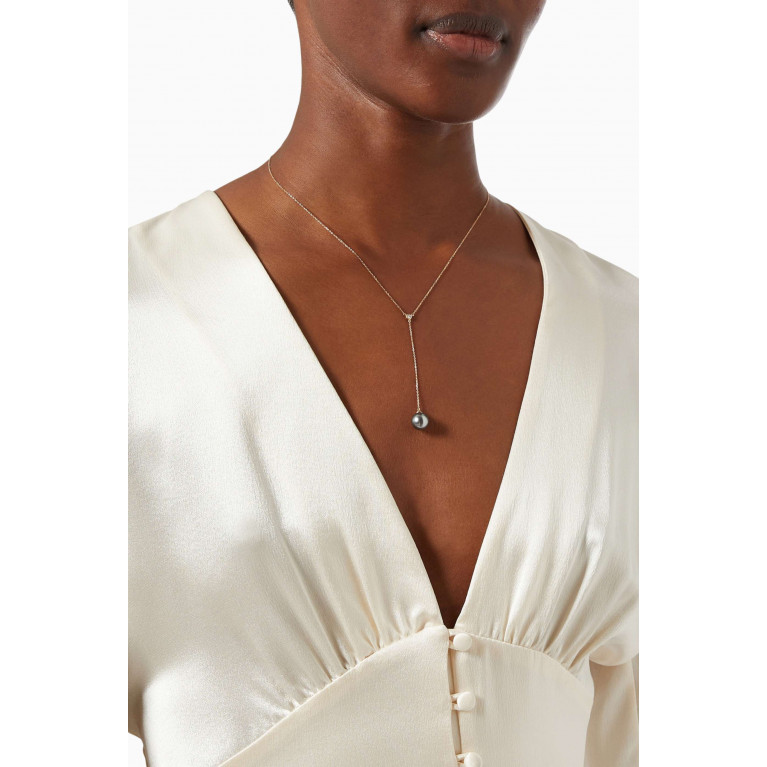 Robert Wan - Links of Love Pearl Tie Necklace with Diamond in 18kt Rose Gold Rose Gold