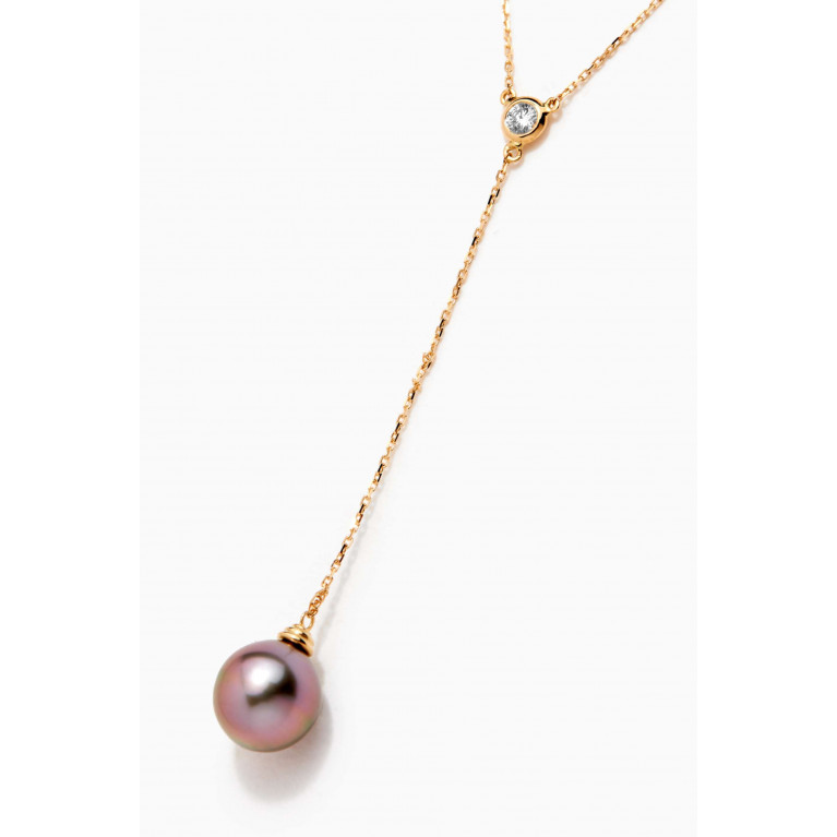 Robert Wan - Links of Love Pearl Tie Necklace with Diamond in 18kt Yellow Gold Yellow