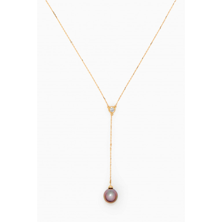 Robert Wan - Links of Love Pearl Tie Necklace with Diamond in 18kt Yellow Gold Yellow