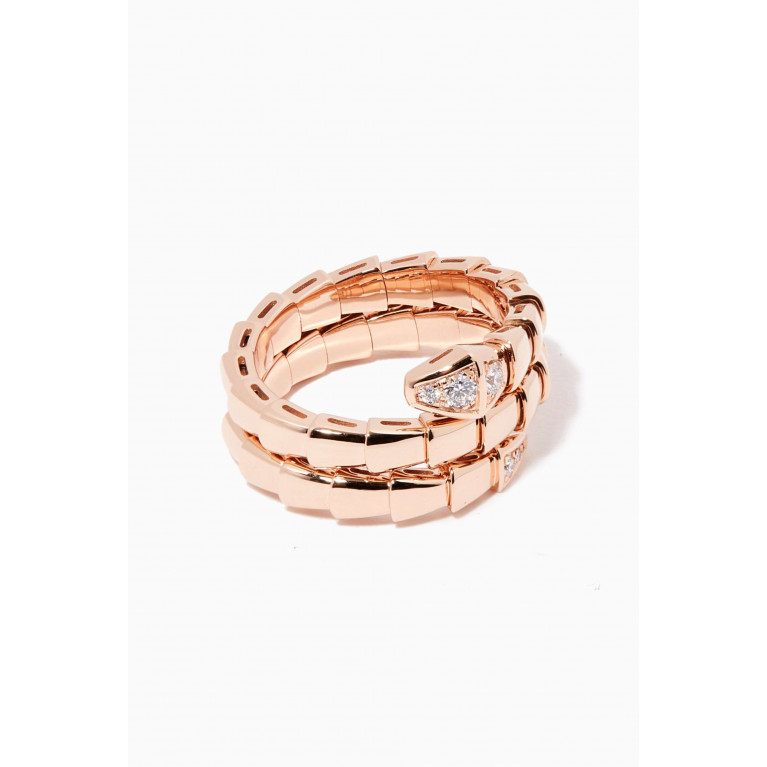 BVLGARI - Serpenti Viper Diamond Ring in 18kt Rose Gold