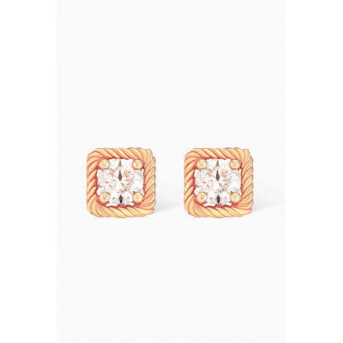 MKS Jewellery - Solitaire Diamond Round Earrings in 18kt Yellow Gold