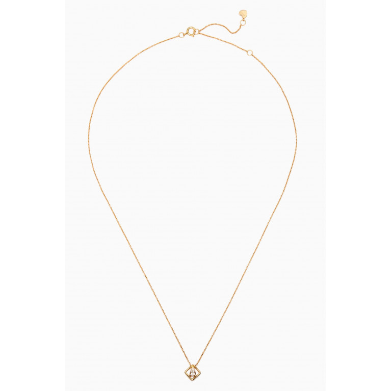 MKS Jewellery - Solitaire Diamond Pear Necklace in 18kt Yellow Gold