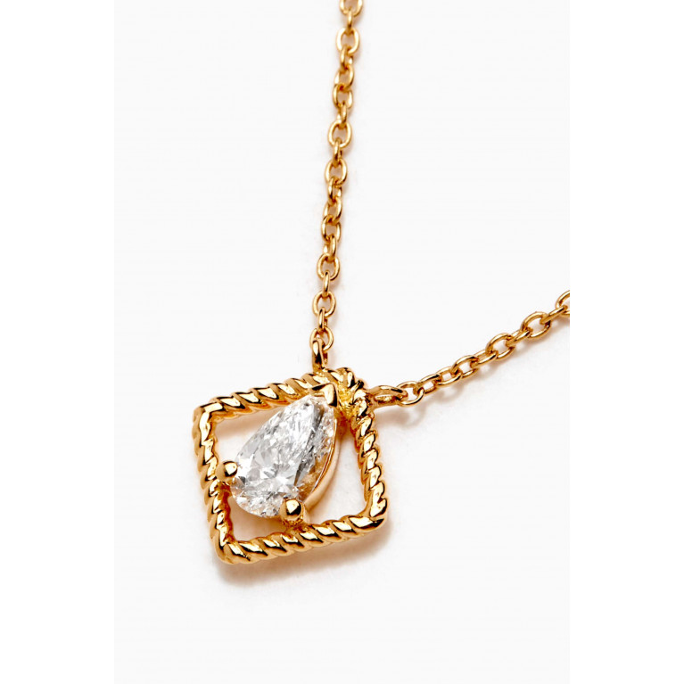 MKS Jewellery - Solitaire Diamond Pear Necklace in 18kt Yellow Gold