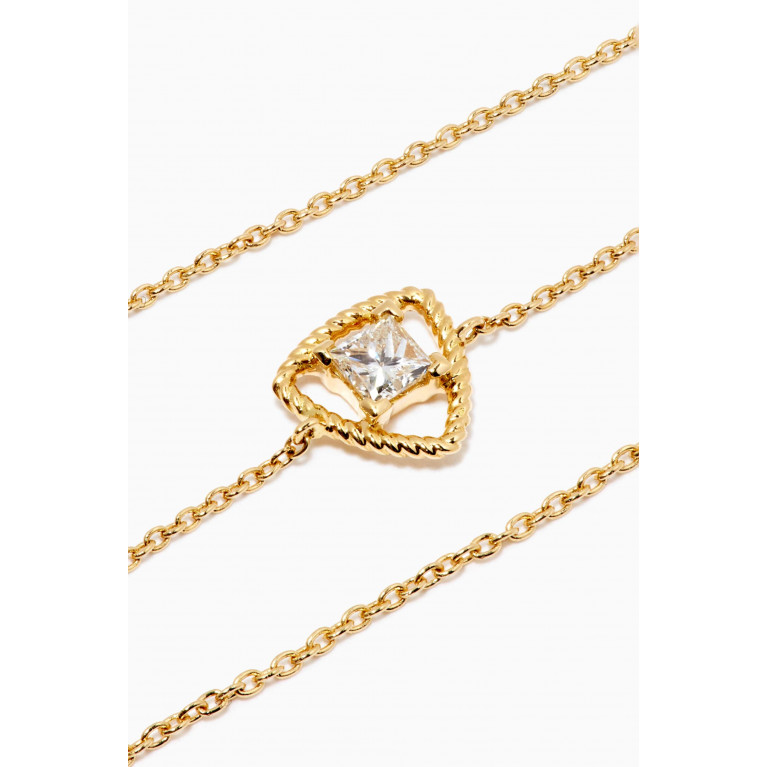MKS Jewellery - Solitaire Diamond Princess Bracelet in 18kt Yellow Gold