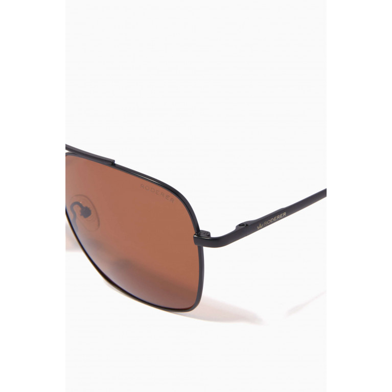Roderer - Harry Aviator Sunglasses in Stainless Steel Black