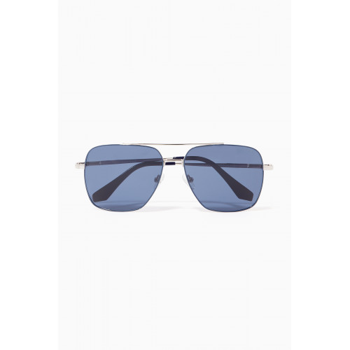 Roderer - Harry Aviator Sunglasses in Stainless Steel Blue