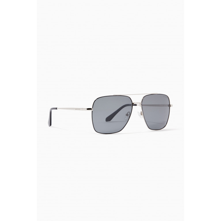 Roderer - Harry Aviator Sunglasses in Stainless Steel Silver