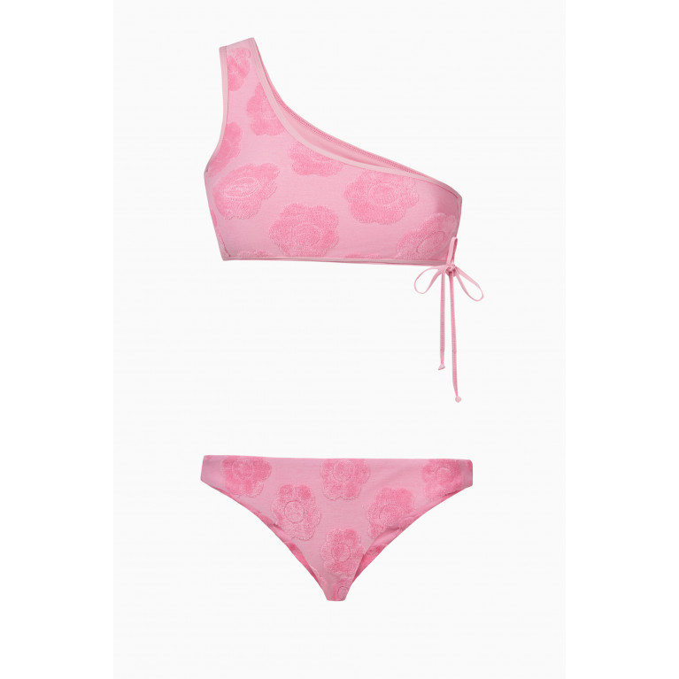 Frankies Bikinis - x Hailee Steinfeld Cove Floral Bikini Top in Cotton Terry
