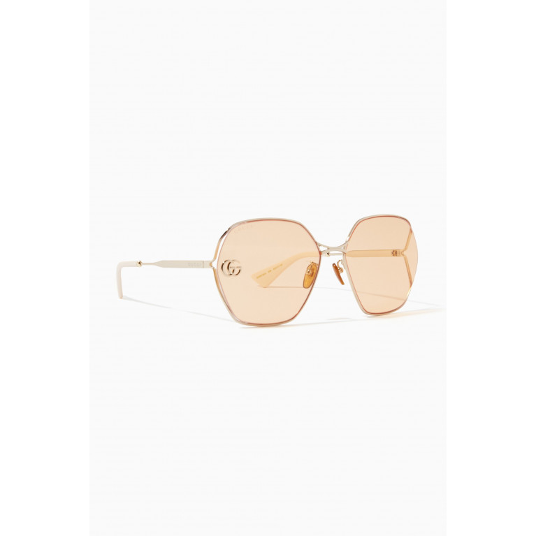 Gucci - Oversized Round Sunglasses in Metal