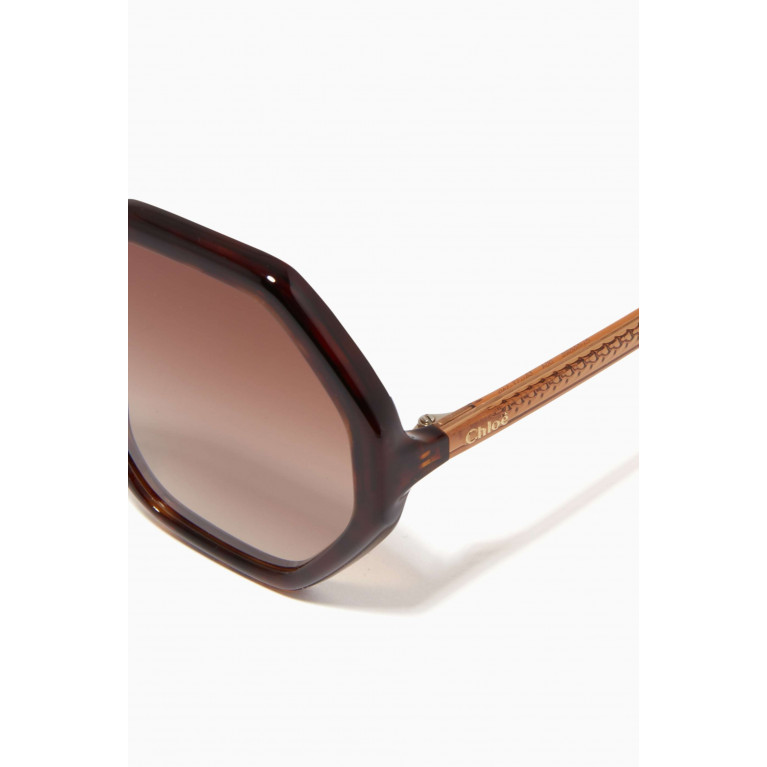 Chloé - Oversized Round Frame Sunglasses in Acetate
