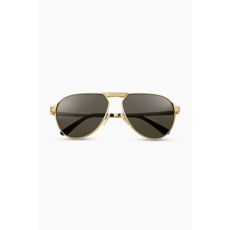 Cartier - Santos de Cartier Aviator Sunglasses in Metal