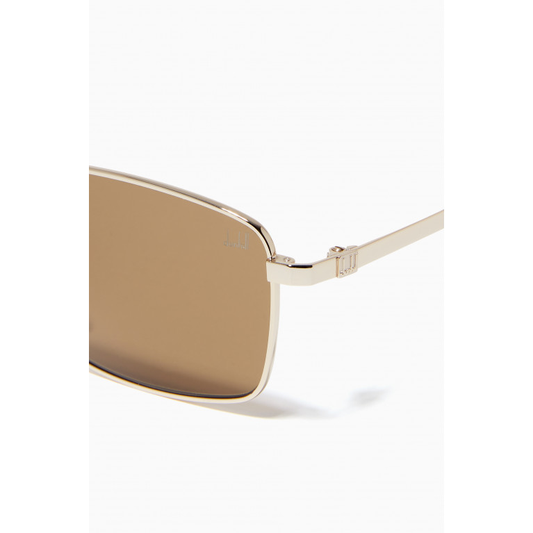 Dunhill - 57 Rectangle Sunglasses in Stainless Steel