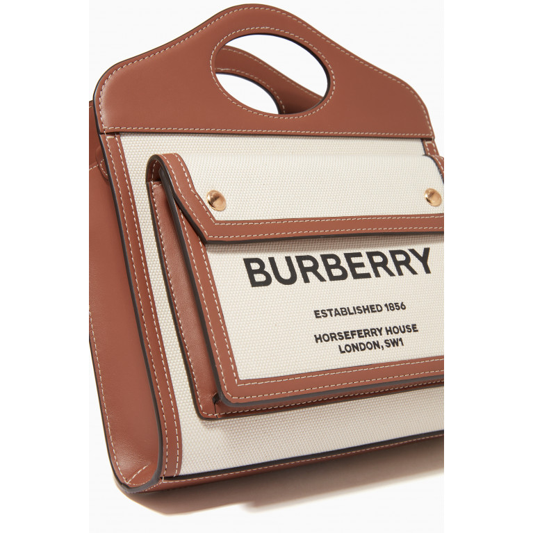 Burberry - Mini Pocket Bag in Canvas & Leather
