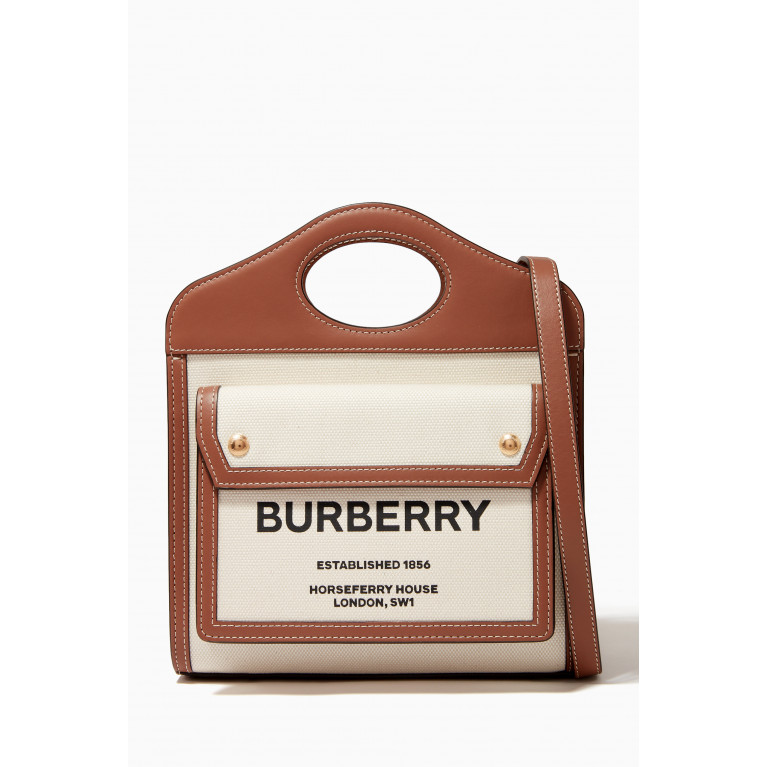 Burberry - Mini Pocket Bag in Canvas & Leather