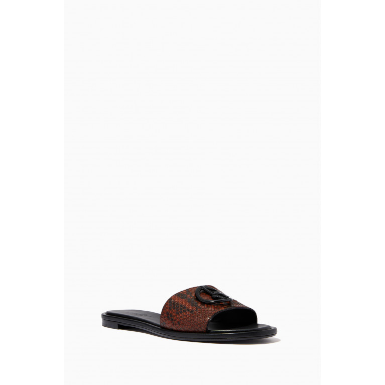 Giorgio Armani - Yuma Slide Sandals in Python-stamped Leather