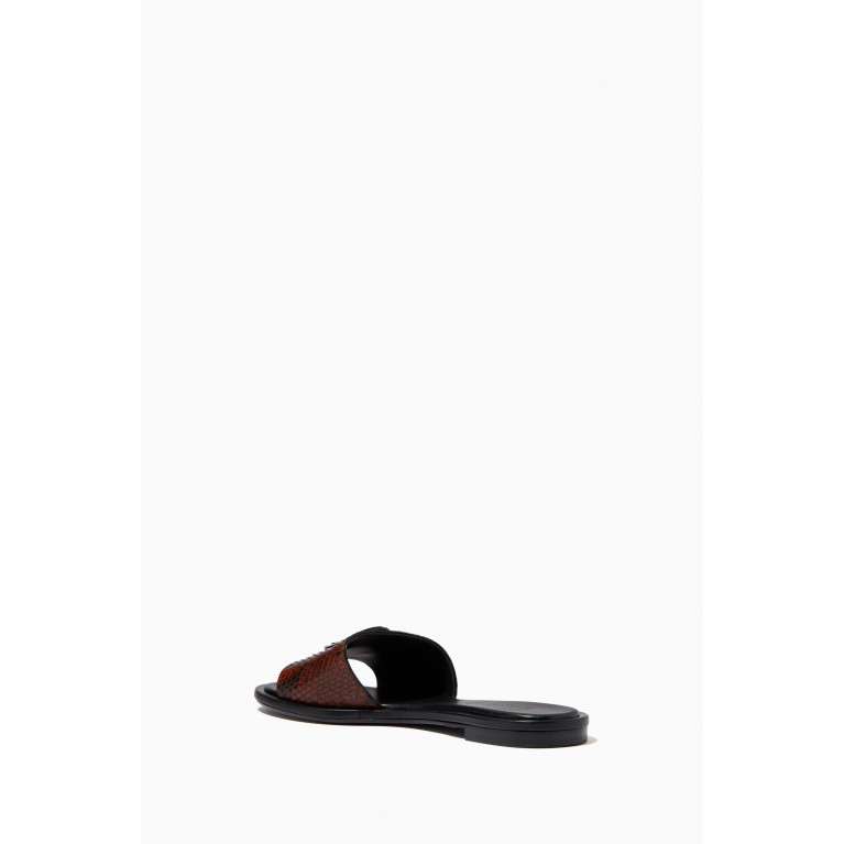 Giorgio Armani - Yuma Slide Sandals in Python-stamped Leather