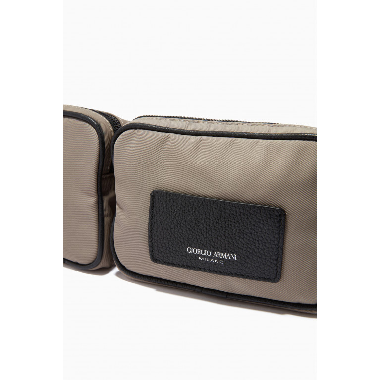 Giorgio Armani - Double Pocket Belt Bag in Nylon Blue