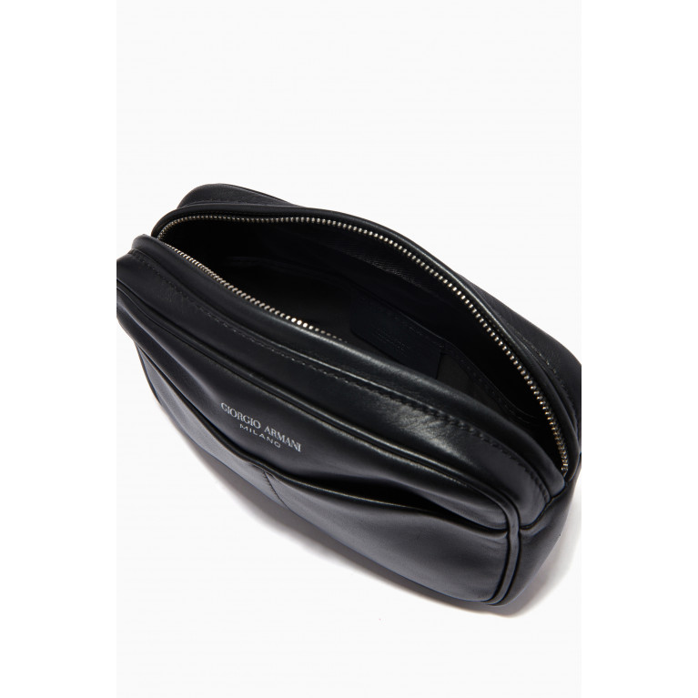 Giorgio Armani - GA Wash Bag in Smooth Leather