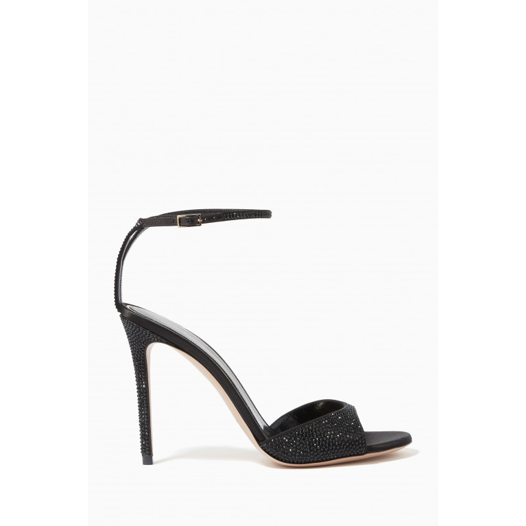 Giorgio Armani - Crystal Embellished Sandals in Satin Black