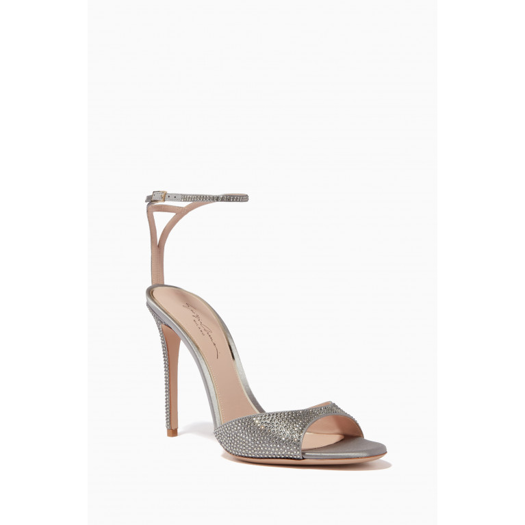 Giorgio Armani - Crystal Embellished Sandals in Satin Grey
