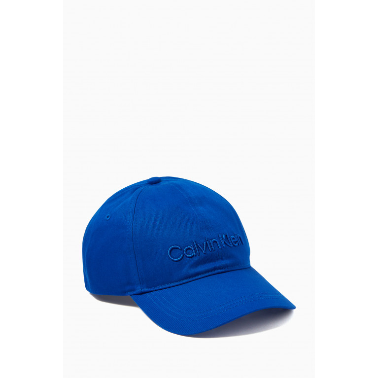 Calvin Klein - Embroidered Logo Cap in Cotton Twill Blue
