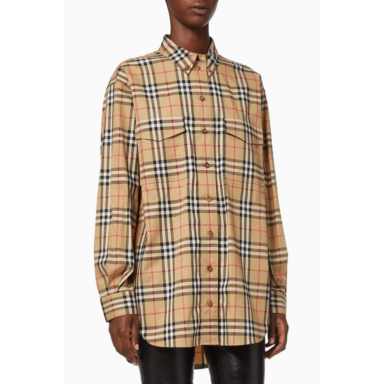 Burberry - Vintage Check Oversized Shirt in Stretch Cotton