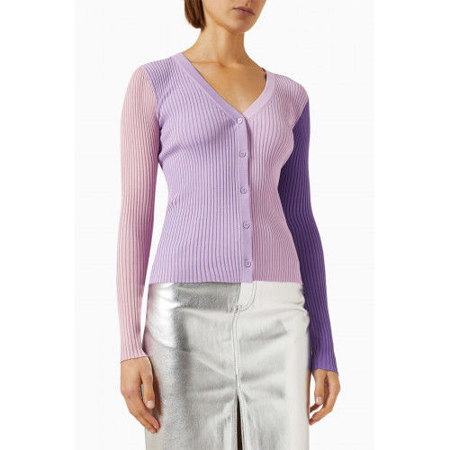 Staud - Cargo Sweater in Ribbed Knit Purple