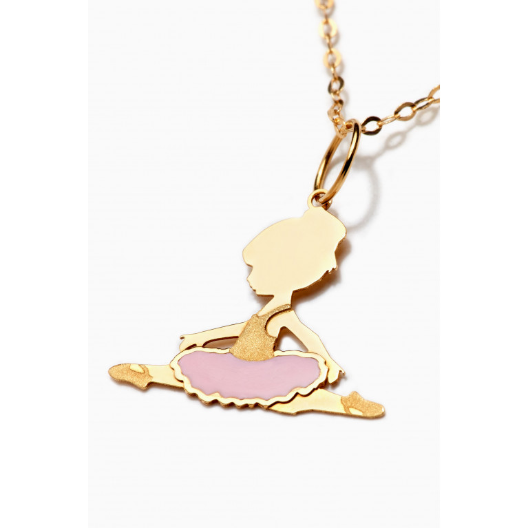 Baby Fitaihi - Ballerina Pendant with Enamel in 18kt Yellow Gold