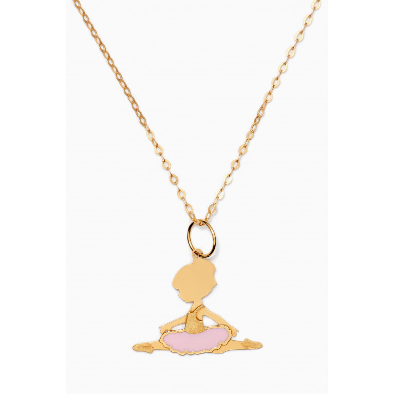 Baby Fitaihi - Ballerina Pendant with Enamel in 18kt Yellow Gold