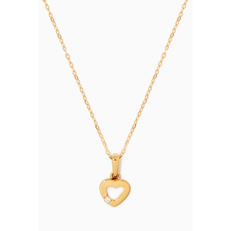 Baby Fitaihi - Heart Pendant with Diamond in 18kt Yellow Gold