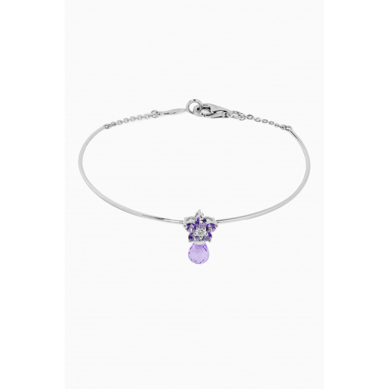 Baby Fitaihi - Roses Amethyst Bracelet with Diamond in 18kt White Gold