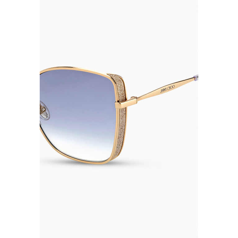 Jimmy Choo - Alexis Square Sunglasses with Glitter
