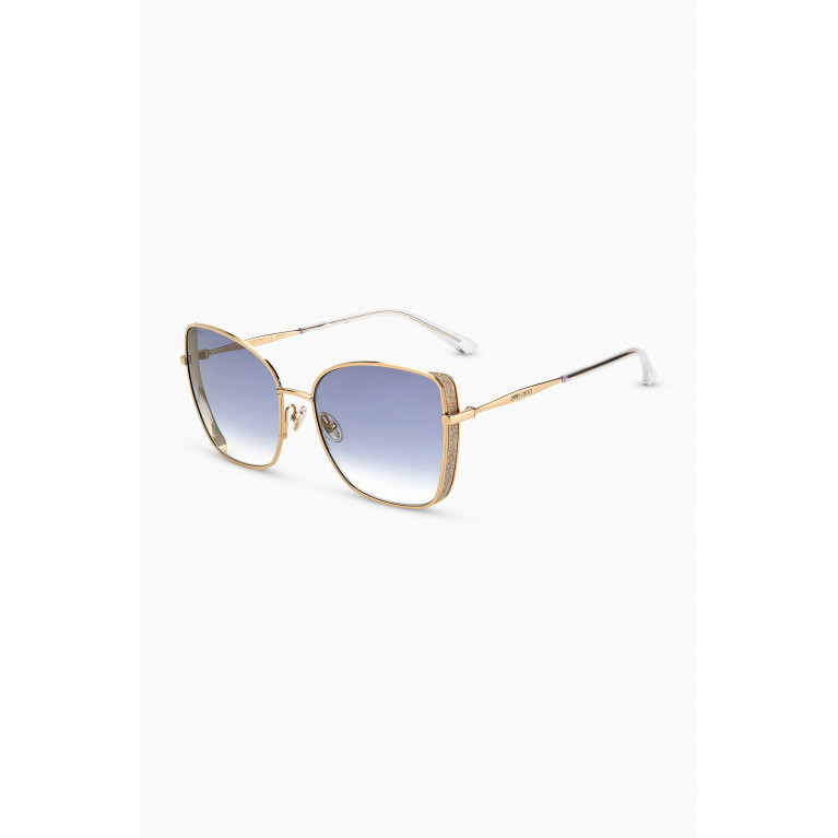 Jimmy Choo - Alexis Square Sunglasses with Glitter