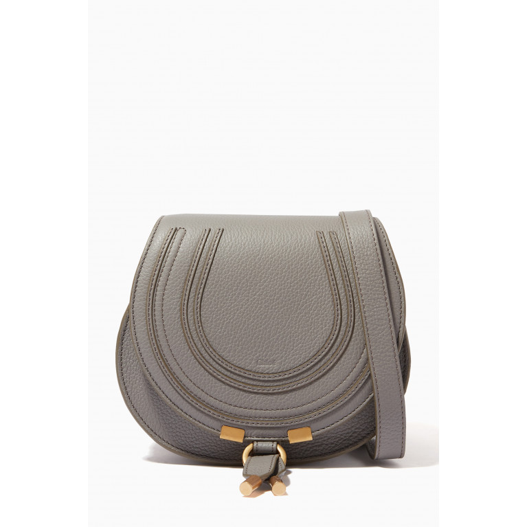Chloé - Mini Marcie Saddle Bag in Grained Calfskin Grey